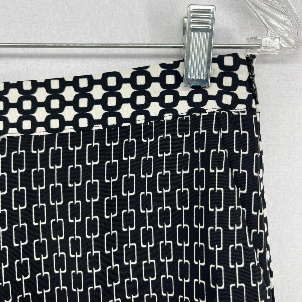 WHO THAT WEAR Pants Womens 4 Mini Chains Straight Leg Mid Rise Trouser Black NEW